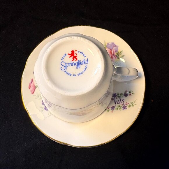 Springfield China Cup and Saucer - July - Picture 3 of 4